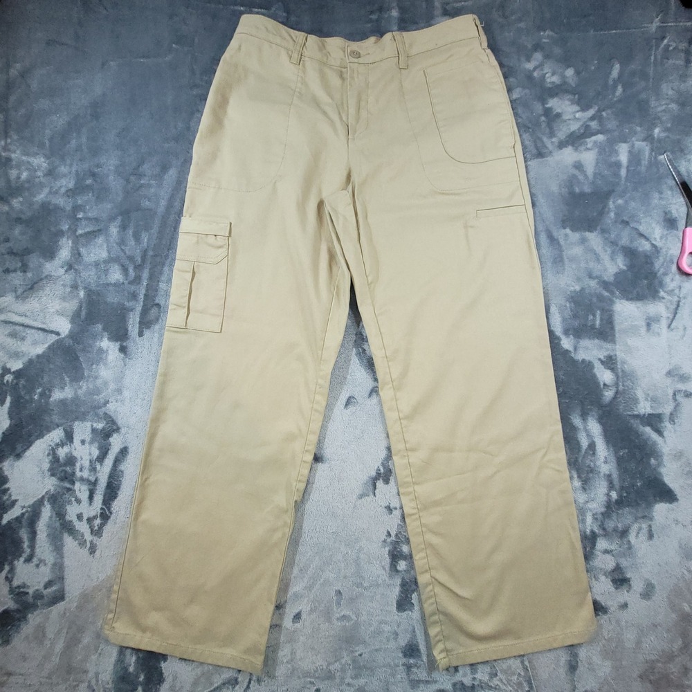 Dickies Womens Khaki Cargo Pants 10P‎ Petite Straight Leg Twill Workwear FP113KH